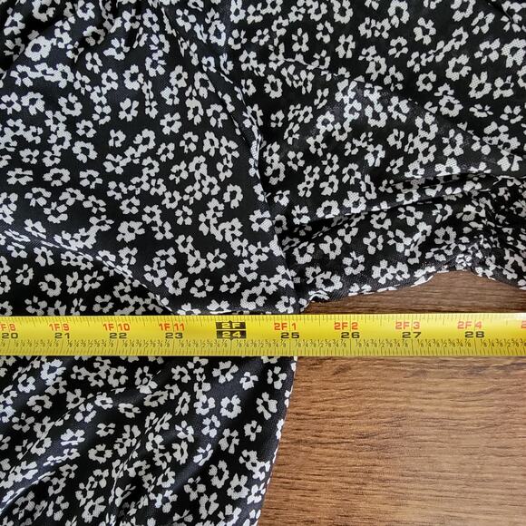 Black Ditsy Floral Top Womens 2X Boho Cottagecore Peasant Romantic Ava & Viv - Picture 7 of 10